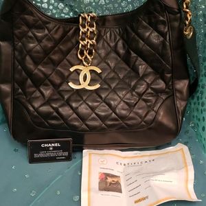 Beautiful black quilted chanel hobo/crossbody bag